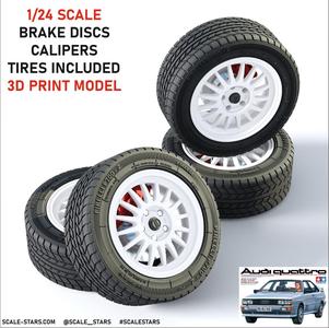 15'' Audi Quattro OEM rim set 1984-1987 1/24 SCAlE