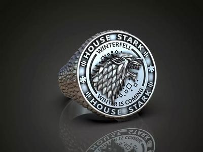 Ring house Stark Winterfell Thrones fun art