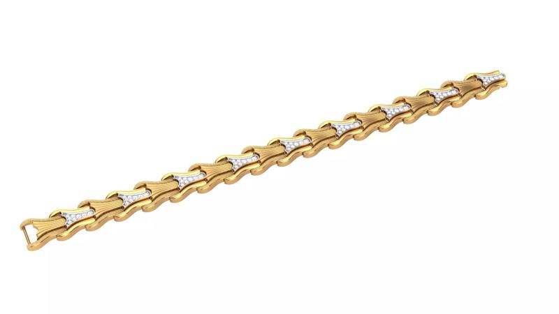 3D Printable Jewelry design of Bracelet with diamonds