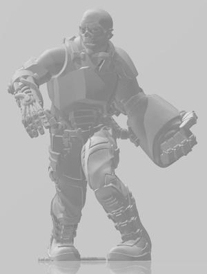 scifi 28mm scale British Imperial army Cyborg servile, armed with Powerfist
