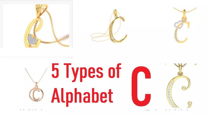 Letter Alphabet-C pendant 3dm stl render detail