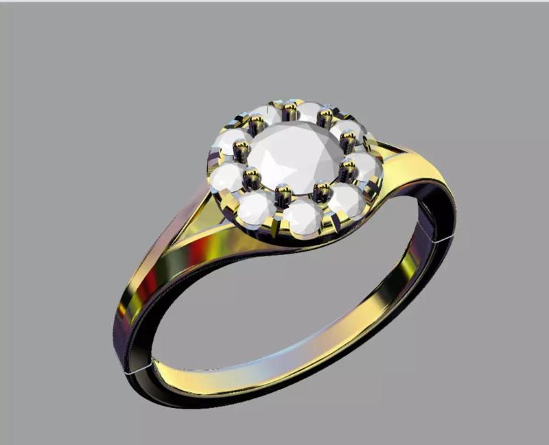diana ring 4mm central stone