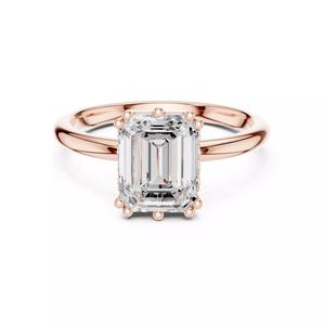 Emerald Cut Hidden Diamond Engagement Ring 3DM STL Video