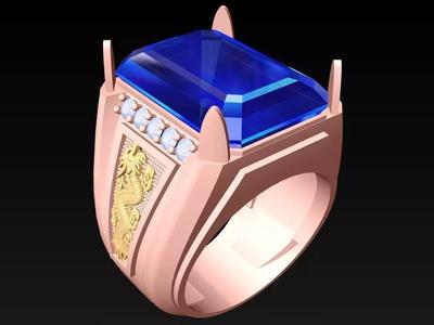 Dragon Ring - Rectangular Stone Ring - N6112