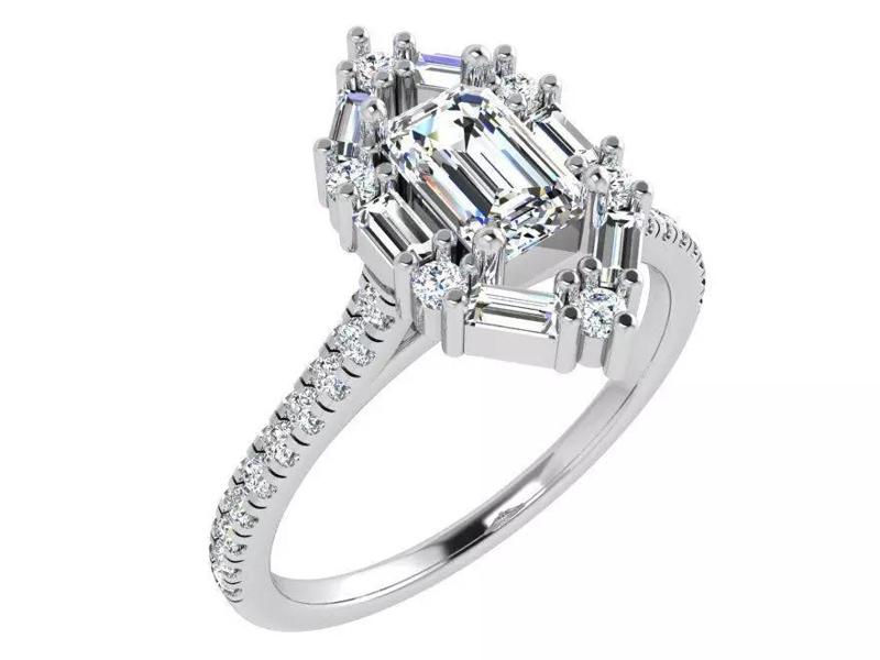 Emerald Diamond Marquise Shape Ring 4696