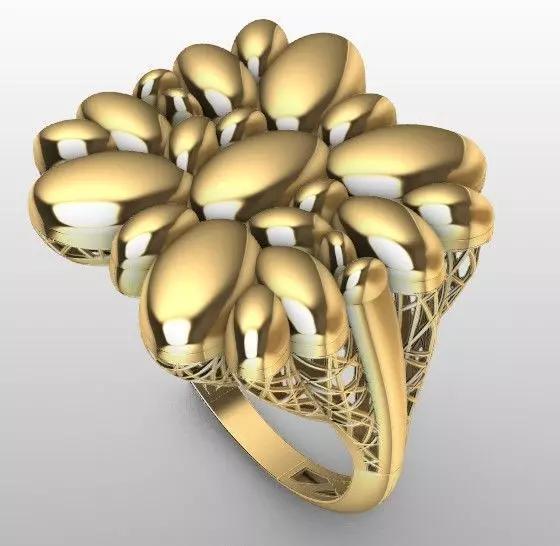 Elegant Floral Organic Gold Ring Design  Size 7 US  Modern Style