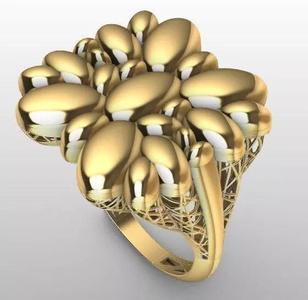 Elegant Floral Organic Gold Ring Design  Size 7 US  Modern Style