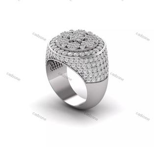 Elegant Pave Diamond Ring 3D Model