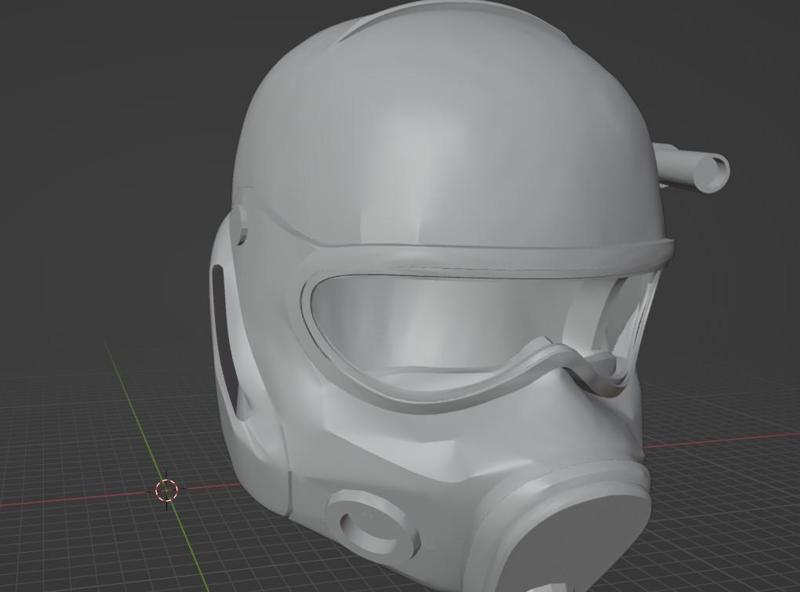 Helmet with gas mask