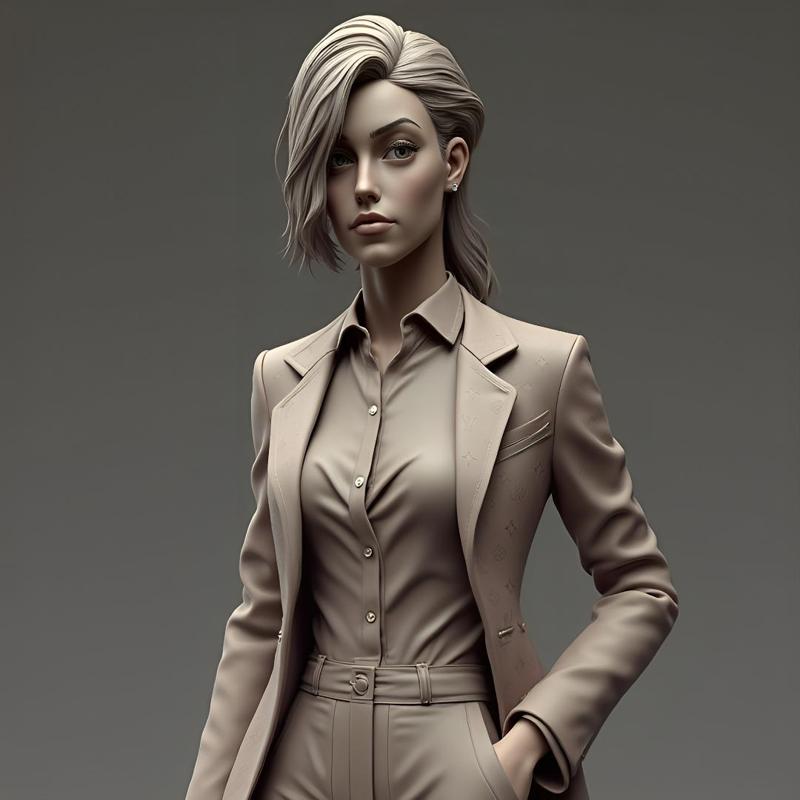 100mm Fantasy Female Bust: Detailed Portrait