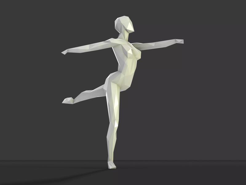 Dancing figure 2 low poly