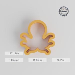 Octopus Shape Cutter Set, 18 Sizes for Cookies, Fondant & Clay, Ocean Creature Design, Marine Animal Decoration Tool