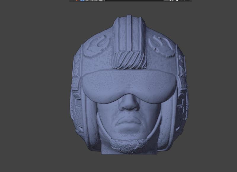 Rebels Pilot Star Wars the force Unleashed Bust Head, and Vase for 3d printing