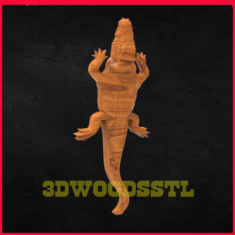 Crocodile 3D stl model relief wall decor, CNC Router Engraver, Artcam, Aspire, CNC files