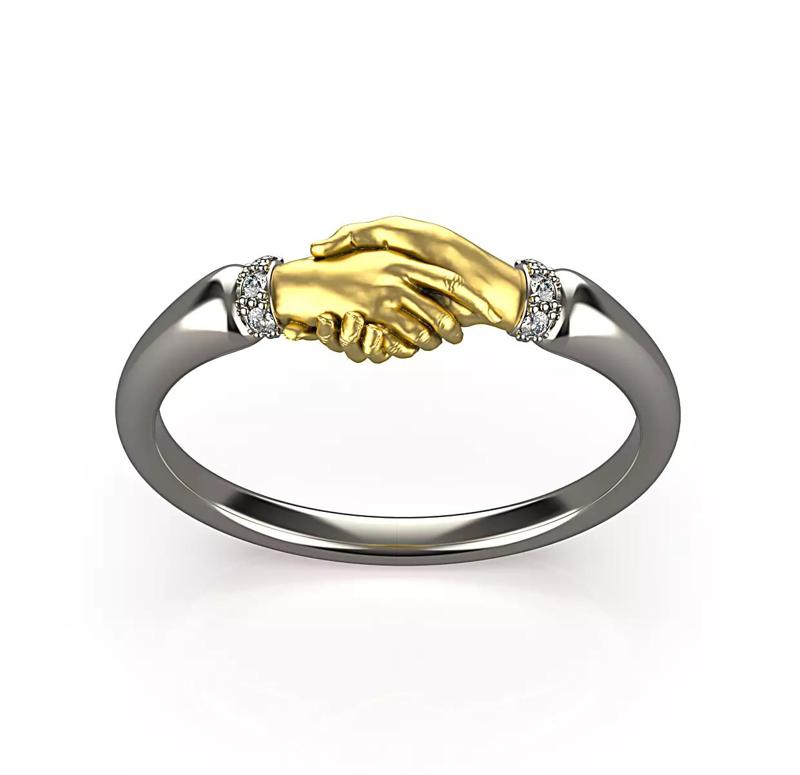 Fede ring Gold Handshake ring
