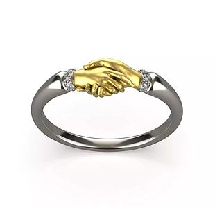 Fede ring Gold Handshake ring