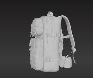 Functional Outdoor Expedition Rucksack 3D Model - Cordura Nylon Gear Pack with Compression Straps & Waist Belt