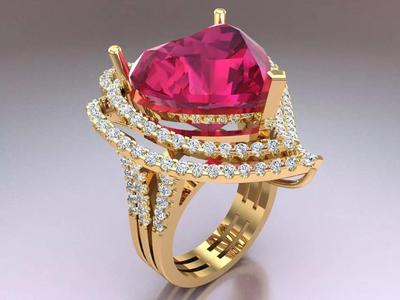 Gemstone rings - Heart stone ring - Diamond rings - N3016