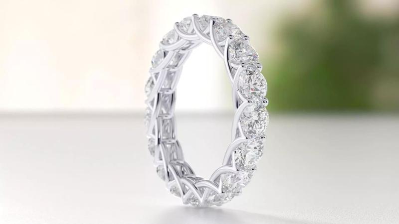 braided diamond engagement ring 4mm 4Size