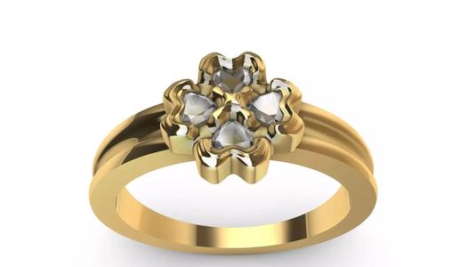 four hearts flower ring stl verified