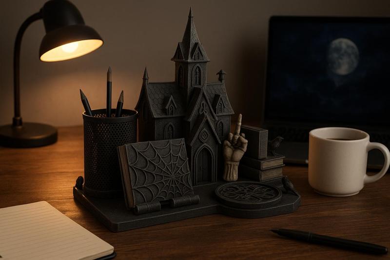 🏰 Gothic Manor Desk Organizer - Halloween Edition 🎃