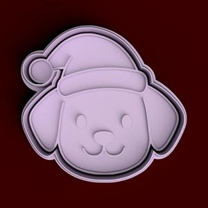christmas dog cookie cutter - christmas dog with christmas hat