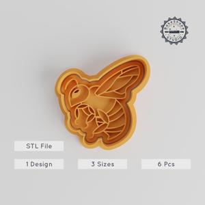 Bee Shape Cutter & Stamp, Perfect for Cookies & Fondant, 6-Piece Set, Includes Small, Medium, Large Sizes, Insect Charm