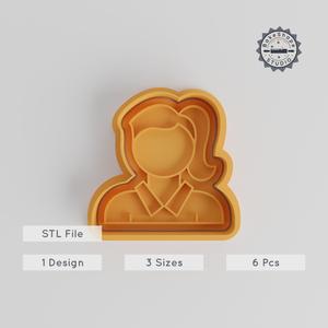 Education Theme Cookie Cutter & Stamp Set, Student Design, 6-Piece Collection, Perfect for Cookies & Fondant, S/M/L Sizes