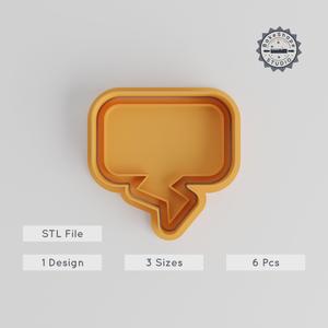 Speech Bubble Cookie Cutter & Stamp Set, 6-Piece Talk Bubble, Fondant Decoration, Language Cloud Tools