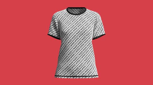 Ladies Black Print T-Shirt | Marvelous / Clo3d / obj / fbx
