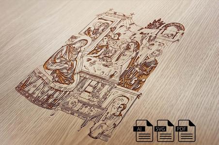 Laser cut digital file Rođenje Presvete Bogorodice