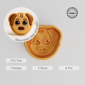 Bored Shape Cutter & Stamp Set, Cookie & Fondant Decorating, 3 Sizes, 6 Pieces Collection