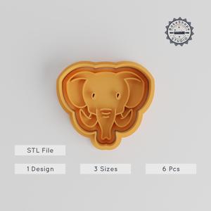 Elephant Shape Cookie Cutter & Stamp Set, Perfect for Cookies & Fondant, 3 Sizes, Wildlife Jungle Animal Design