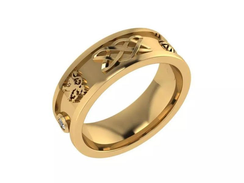 Ring081 celtic wedding ring gold