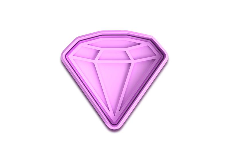 Diamond Cookie Cutter and Fondant Stamp