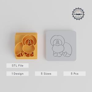 Old English Sheepdog Stamp Tile Set, 5 Sizes, Perfect for Clay, Cookies & Fondant
