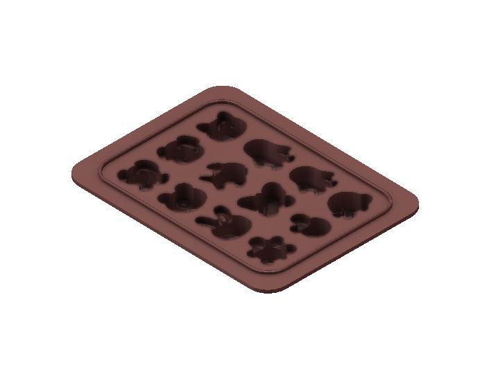 Animal Face Chocolate Mold – 3D Printable Design