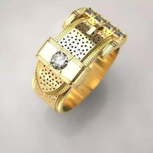 Belt ring with diamonds