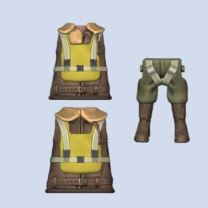 WW2 Aviator Pilot body and legs with front parachute for Playmobil