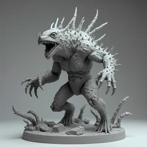 Spiked Lizard Brute: 32mm Fantasy Miniature