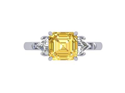 Asscher 3 Stone  Ring