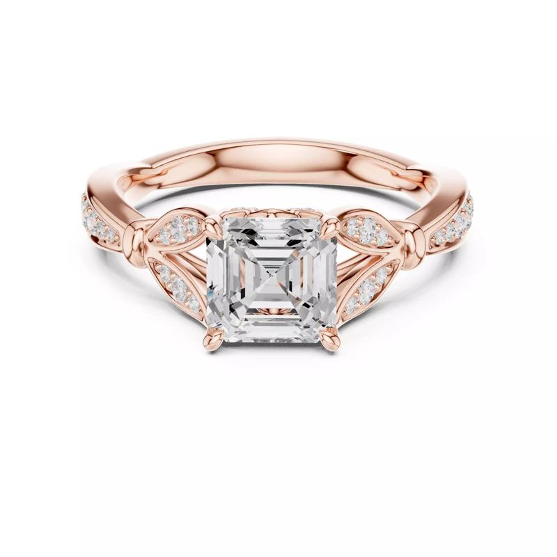 Asscher Cut Diamond Engagement Wedding Ring 3DM STL Video
