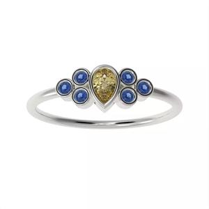 Basel ring with Pear diamond