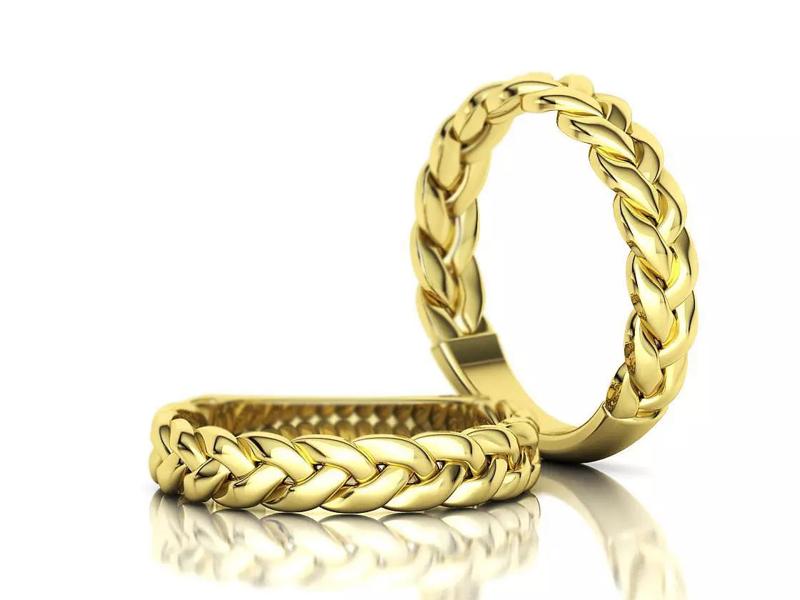 Braided ring Woven ring 4mm Wide Half Eternity 3d model