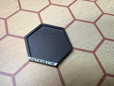 Double-sided 30mm hex base for AI control (OFFENSIVE/DEFENSIVE) Senjutsu - Battletech - etc