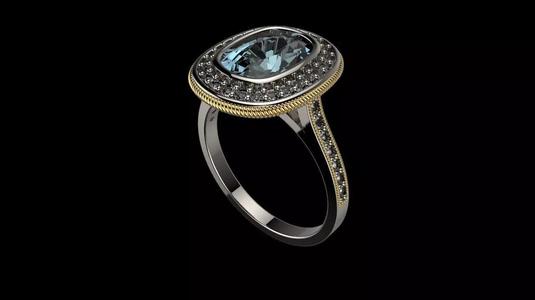 Blue Topaz Vintage Engagement Ring