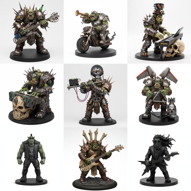 war hammer: Orks Rocker Band Pack x9 Miniatures