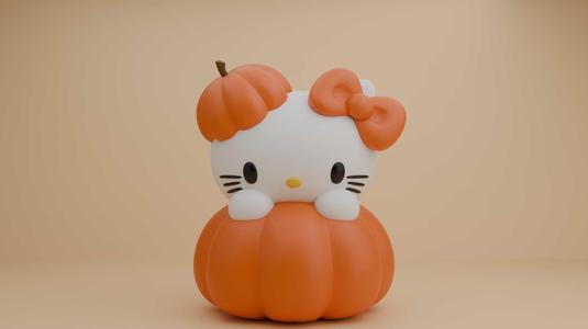Halloween hello kitty pumpkin