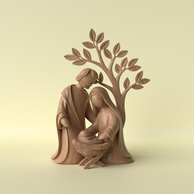 Nativity Scene Statue – Holy Family 3D Printable Sculpture