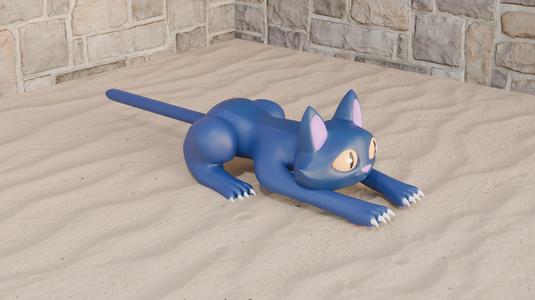 cartoon cat sculpture